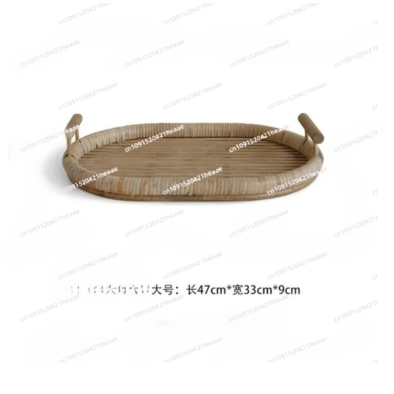 Rattan Tray Handle - ถาดหวายพร้อมหูจับ - ถาดตกแต่งงานฝีมือสานสำหรับบ้านและห้องครัว