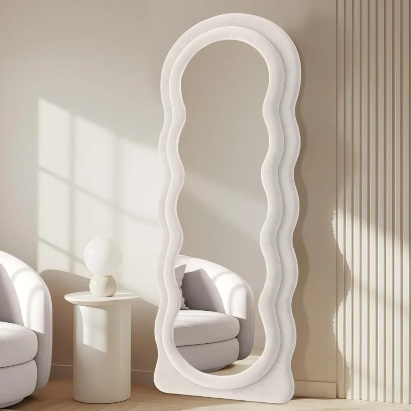 Arch Mirror Leaning - กระจกเต็มตัวขนาด 63x24 นิ้ว ทรงโค้ง แบบติดผนังหรือวางพื้นได้ พร้อมขาตั้ง