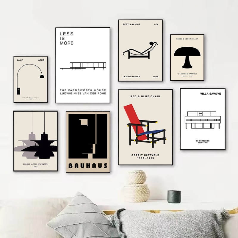 Interior Design Home Decor - คลาสสิค ฟาร์นส์เวิร์ธ ฮاؤส์ บาวเฮาส์ ดีไซน์ สถาปัตยกรรมนามธรรม