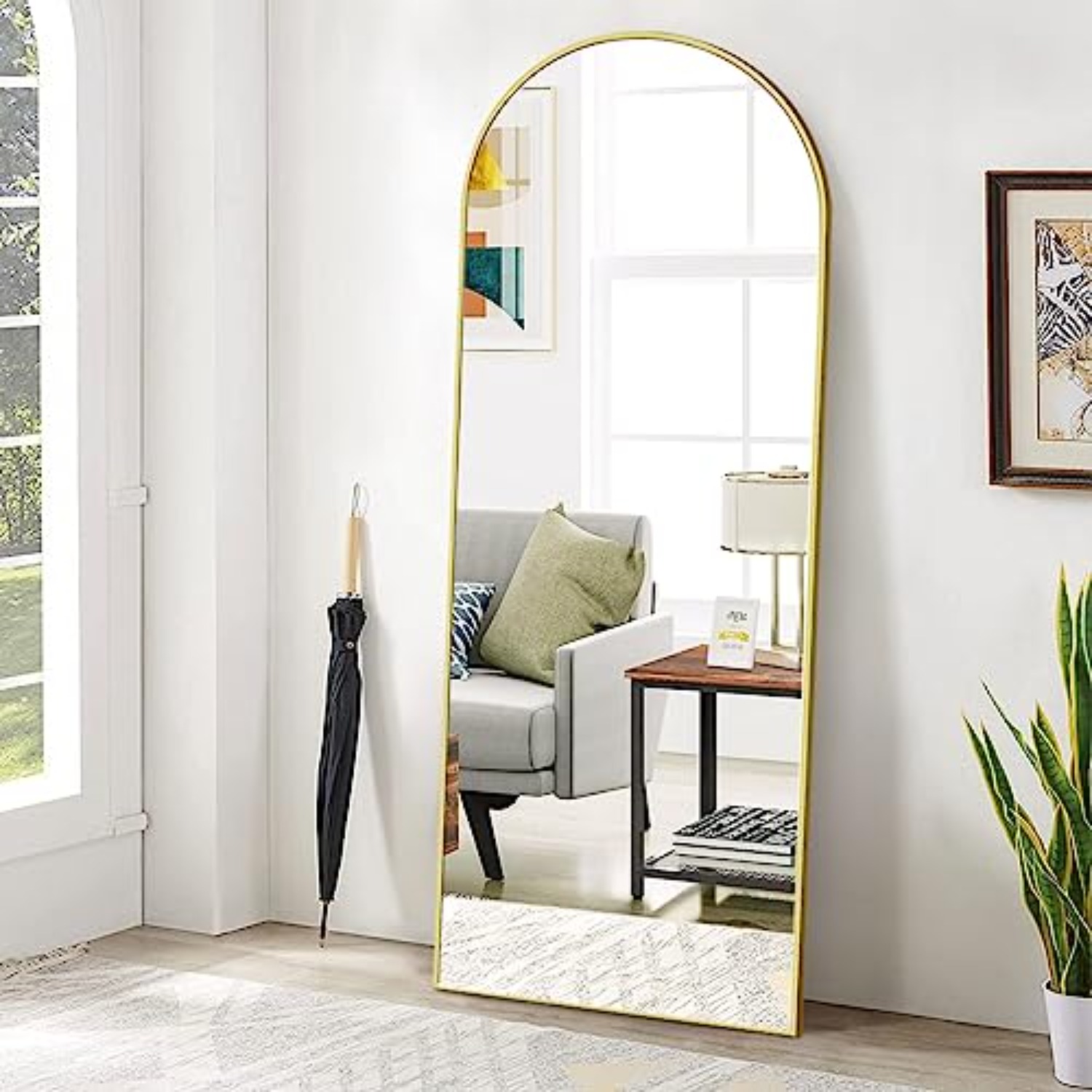 Arch Mirror Leaning - กระจกเงาทรงโค้งแบบตั้งพื้นพร้อมขาตั้ง ขนาด 65