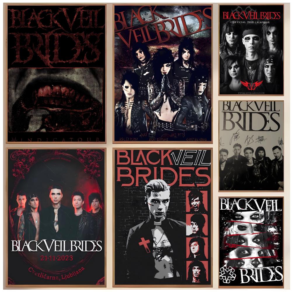 Interior Design With Wallpaper - โปสเตอร์วงดนตรีร็อค B-Black Veil Brides สำหรับตกแต่งภายในบ้านสไตล์คลาสสิกและคอลเลกชันงานศิลปะติดผนังสมัยใหม่