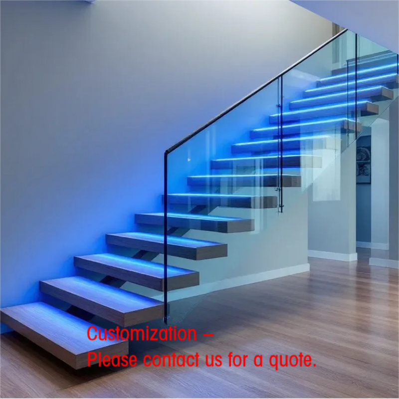 Interior Design Open Space - บันไดลอยแบบมินิมอลพร้อมโครงสร้างซ่อนและขั้นบันไดไม้กว้าง ดีไซน์หรูหราสำหรับพื้นที่ภายในแบบเปิดโล่ง