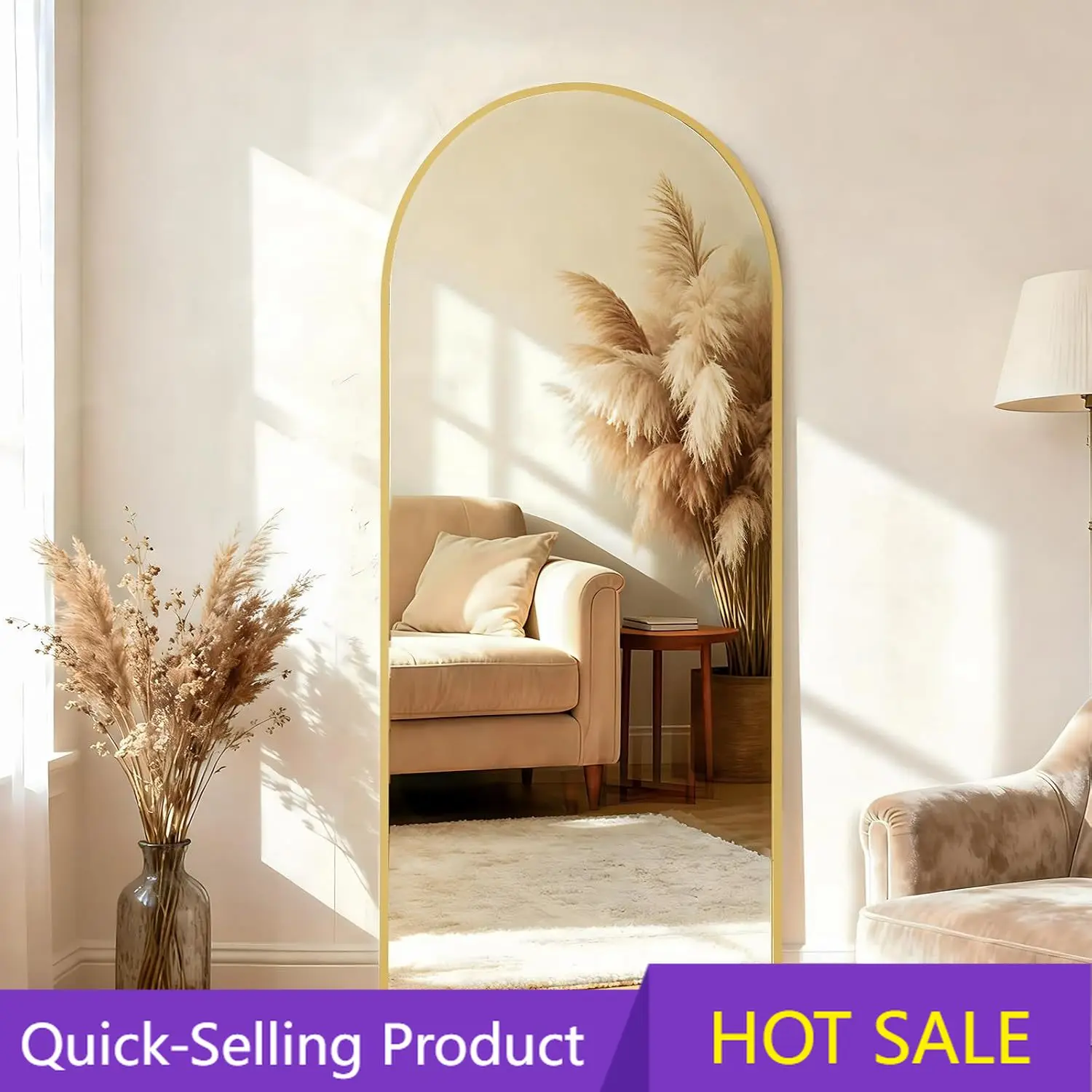 Arch Mirror Leaning - กระจกเงาเต็มตัวทรงโค้งพร้อมขาตั้ง ขนาด 65