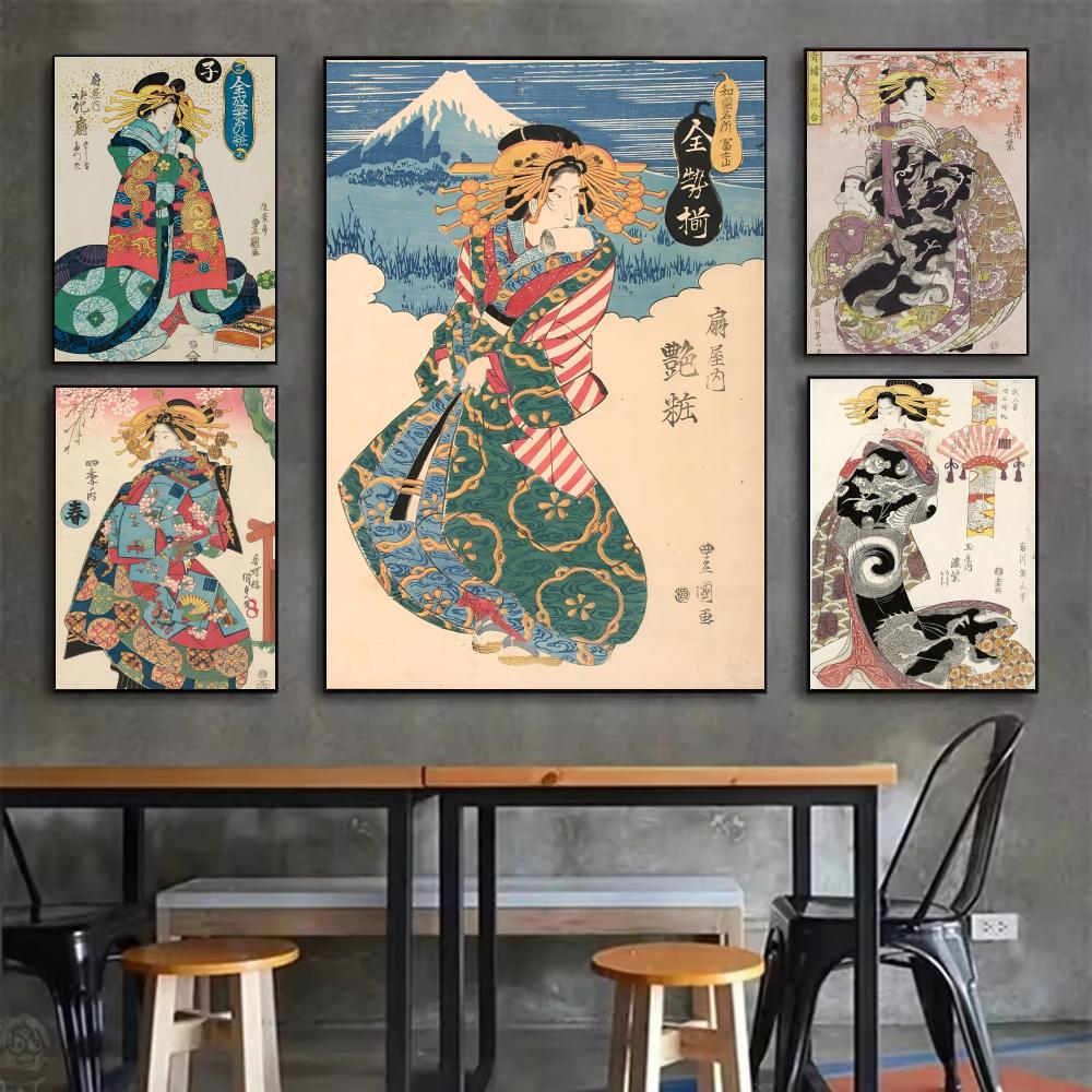 โปสเตอร์เกอิชาญี่ปุ่นย้อนยุค ส - Interior Design With Wallpaper บทวิจารณ์และราคา