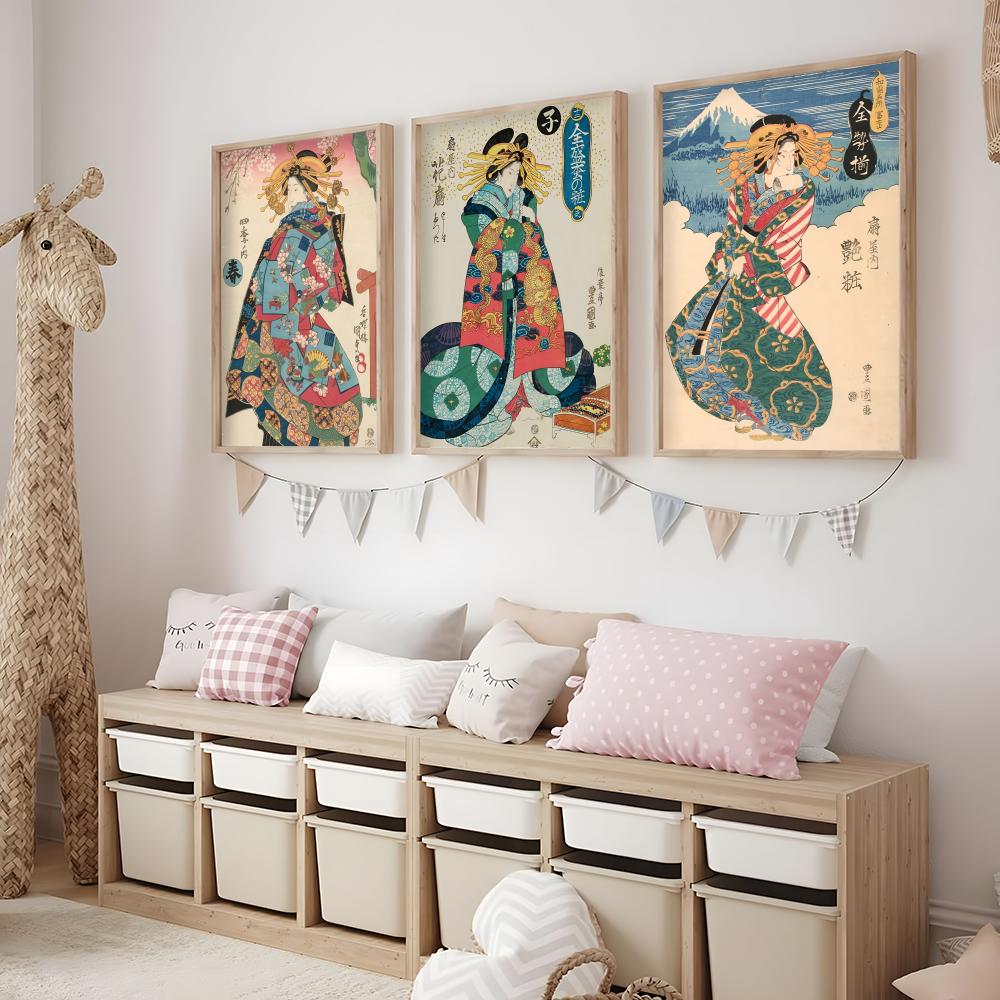 โปสเตอร์เกอิชาญี่ปุ่นย้อนยุค ส - Interior Design With Wallpaper บทวิจารณ์และราคา