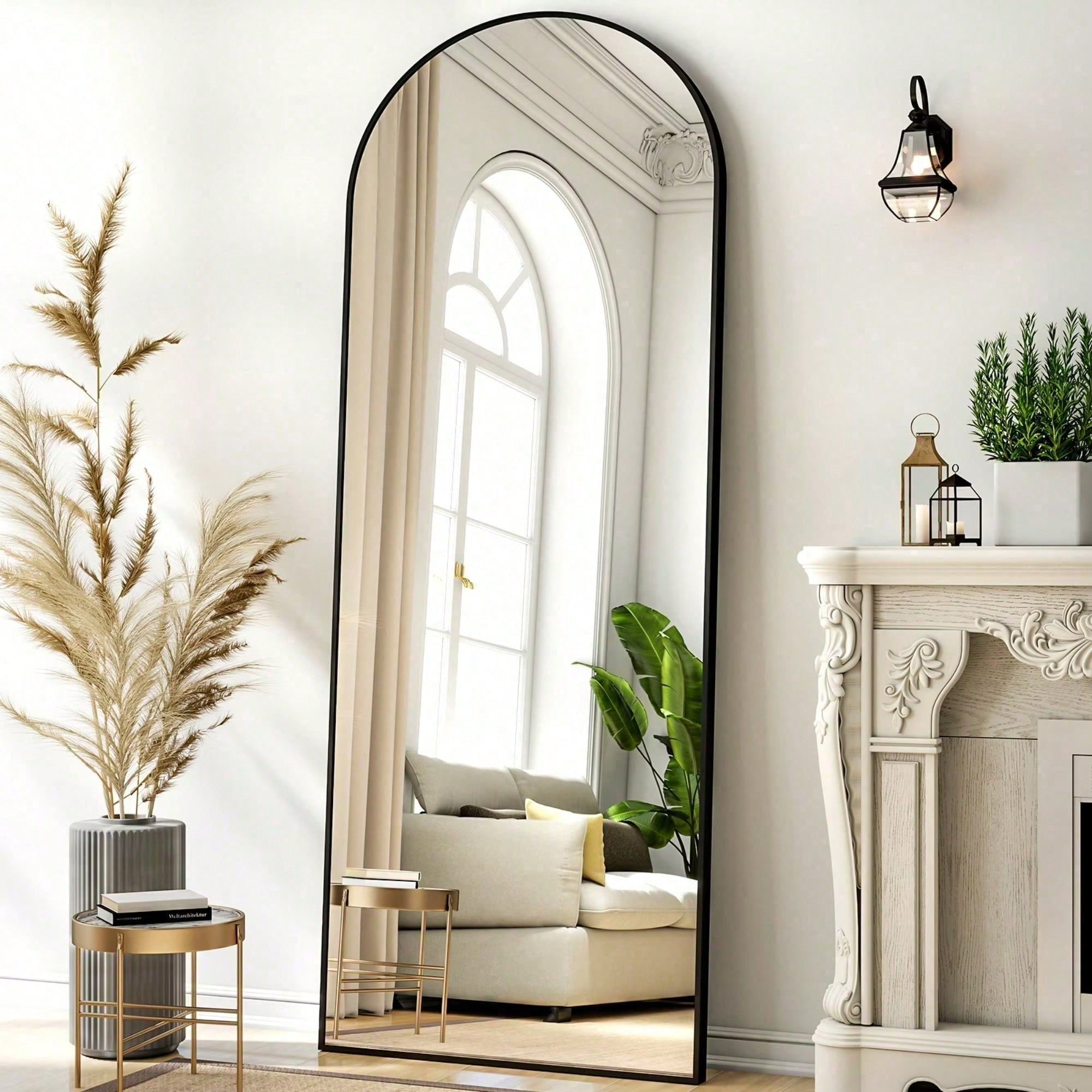 กระจกเงาเต็มตัวทรงโค้งสไตล์โมเ - Arch Mirror Leaning บทวิจารณ์และราคา