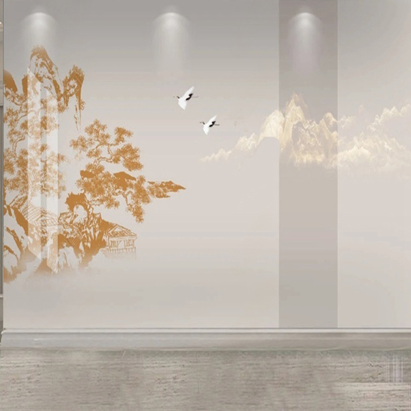 Elegant จีนมือวาด Pine & Crane - Interior Design With Wallpaper บทวิจารณ์และราคา