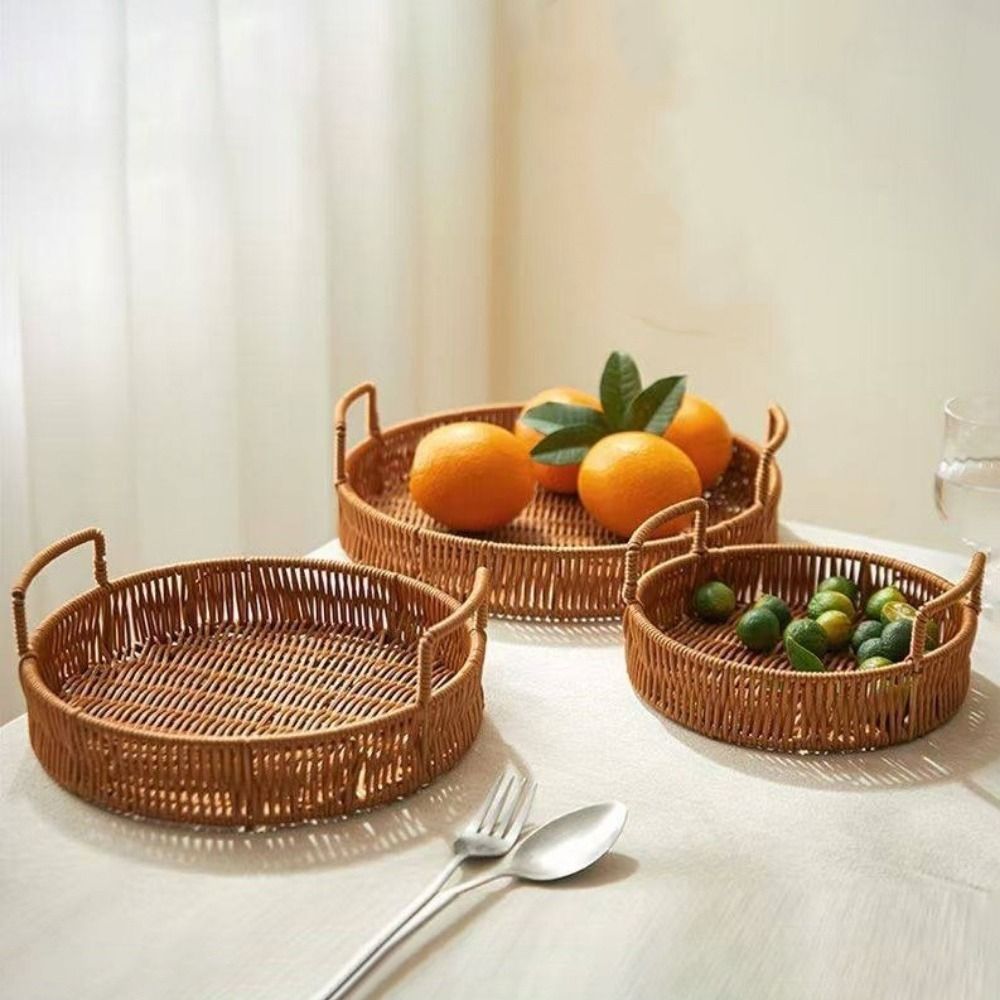 ตะกร้าเก็บของขนาดใหญ่เลียนแบบห - Rattan Tray Handle บทวิจารณ์และราคา