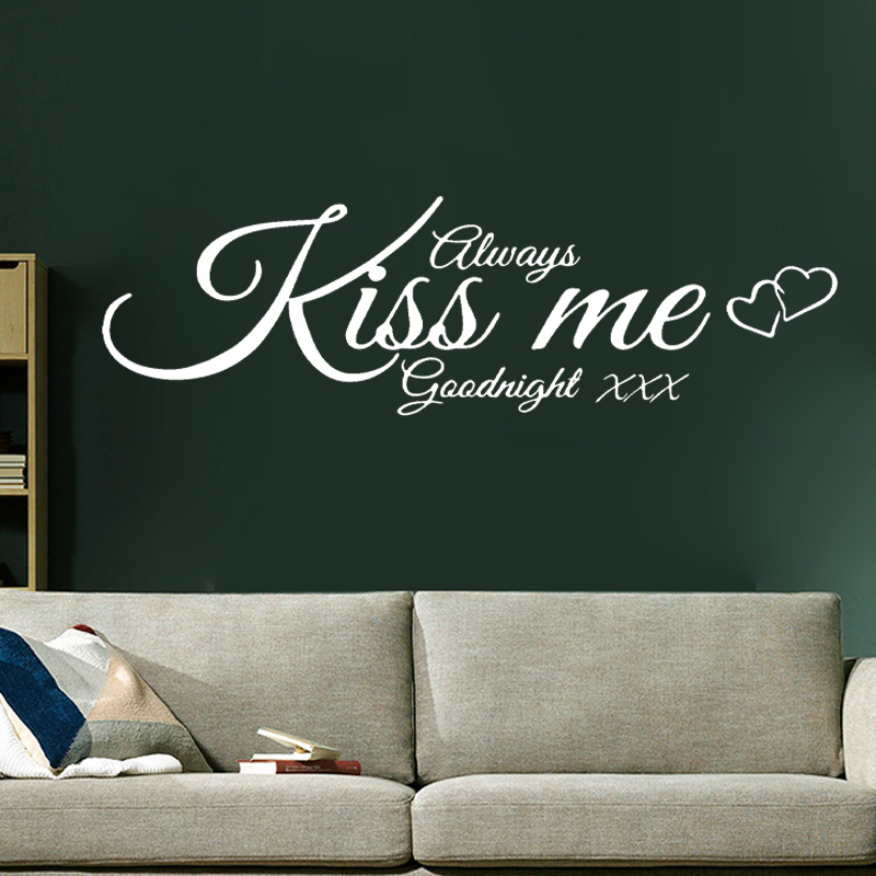 Wall Decal Quote Always Kiss M - Interior Design With Wallpaper บทวิจารณ์และราคา