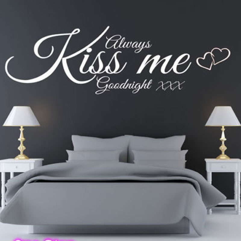 Wall Decal Quote Always Kiss M - Interior Design With Wallpaper บทวิจารณ์และราคา