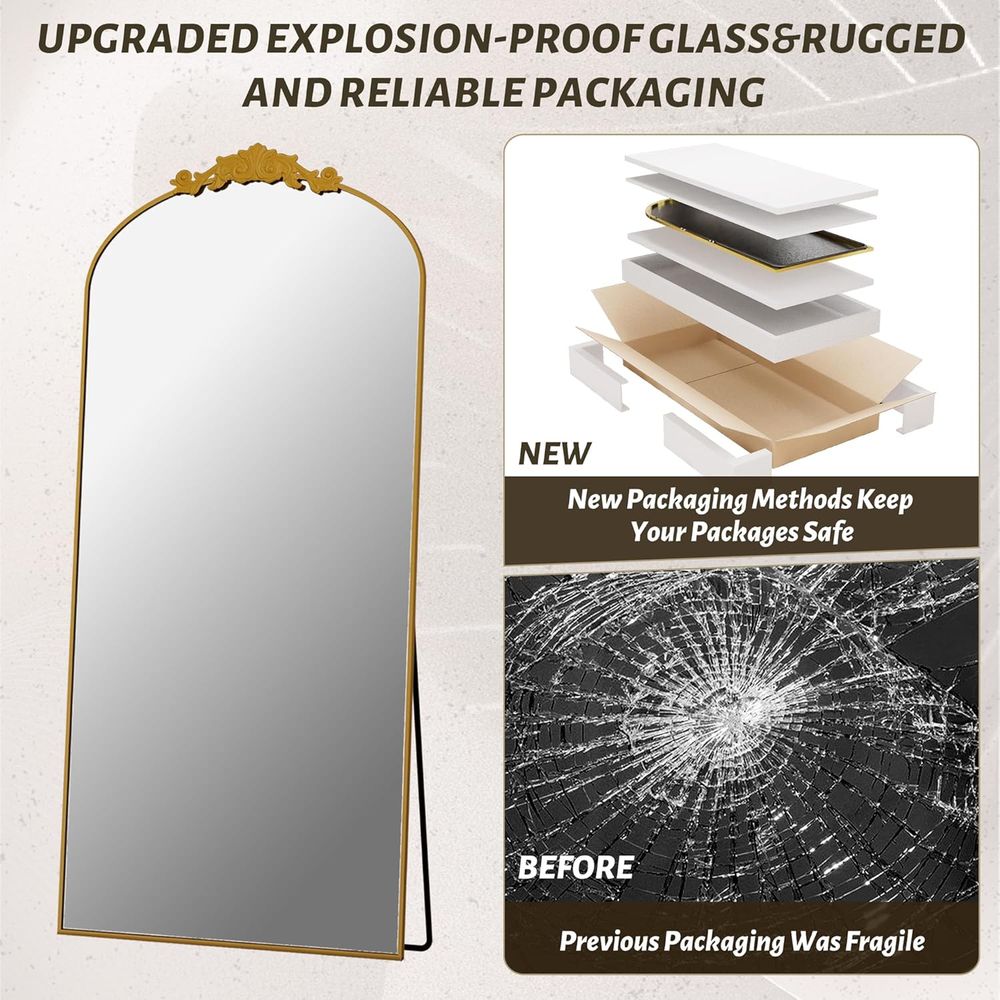 กระจกเงาแบบวินเทจทรงโค้งขนาด 7 - Arch Mirror Leaning บทวิจารณ์และราคา