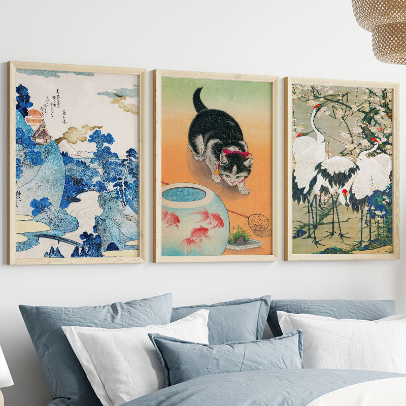 ภาพพิมพ์บนผ้าใบของคาตสึชิกะ โฮ - Interior Design Home Decor บทวิจารณ์และราคา
