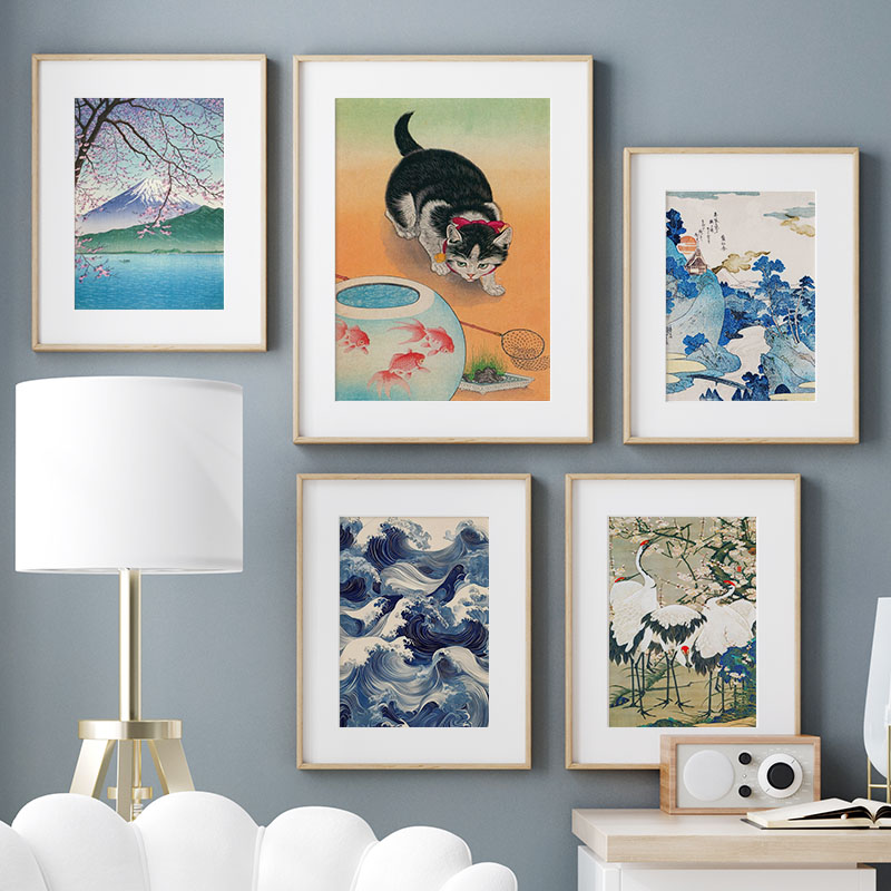ภาพพิมพ์บนผ้าใบของคาตสึชิกะ โฮ - Interior Design Home Decor บทวิจารณ์และราคา