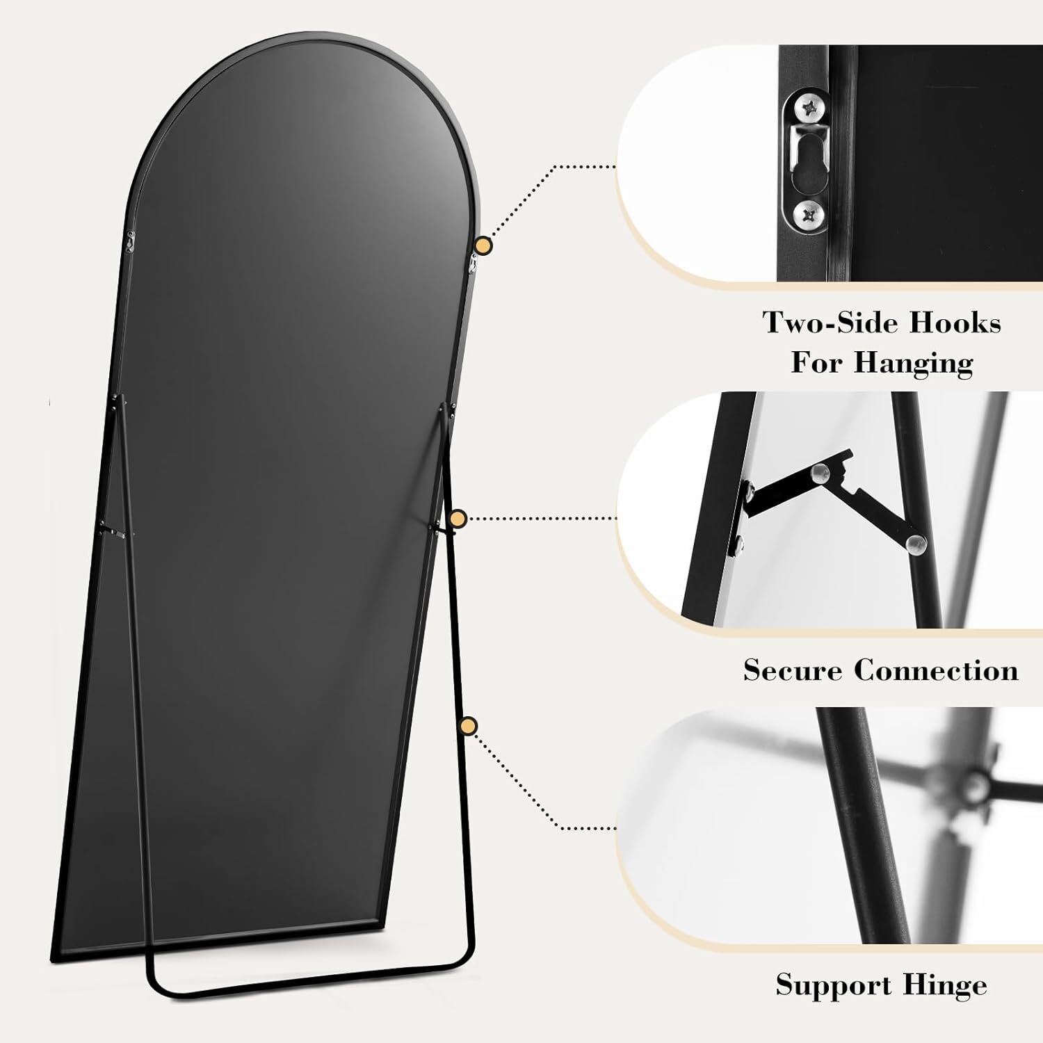 กระจกเงาทรงโค้งแบบตั้งพื้นเต็ม - Arch Mirror Leaning บทวิจารณ์และราคา