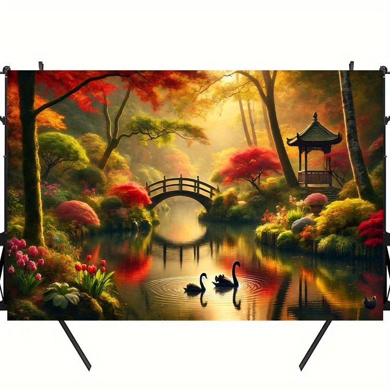 ผ้าผนังลายสะพานสวนฤดูใบไม้ร่วง - Interior Design With Wallpaper บทวิจารณ์และราคา