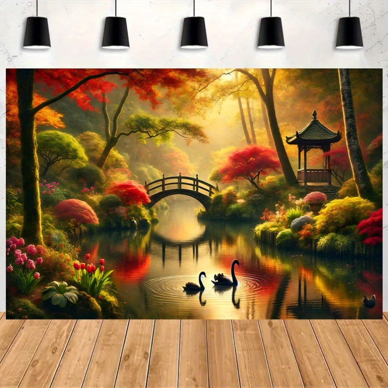 ผ้าผนังลายสะพานสวนฤดูใบไม้ร่วง - Interior Design With Wallpaper บทวิจารณ์และราคา