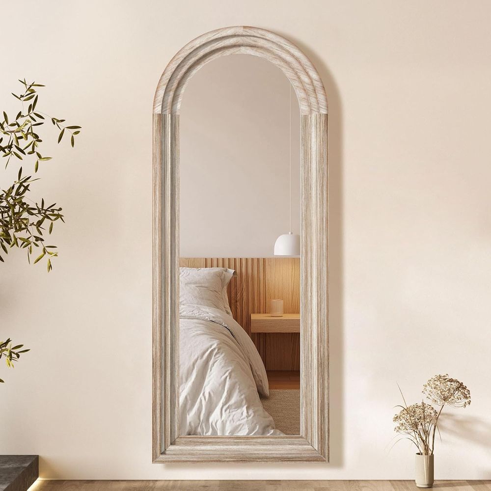 กระจกโค้งทรงยาวพร้อมกรอบไม้เนื - Arch Mirror Leaning บทวิจารณ์และราคา
