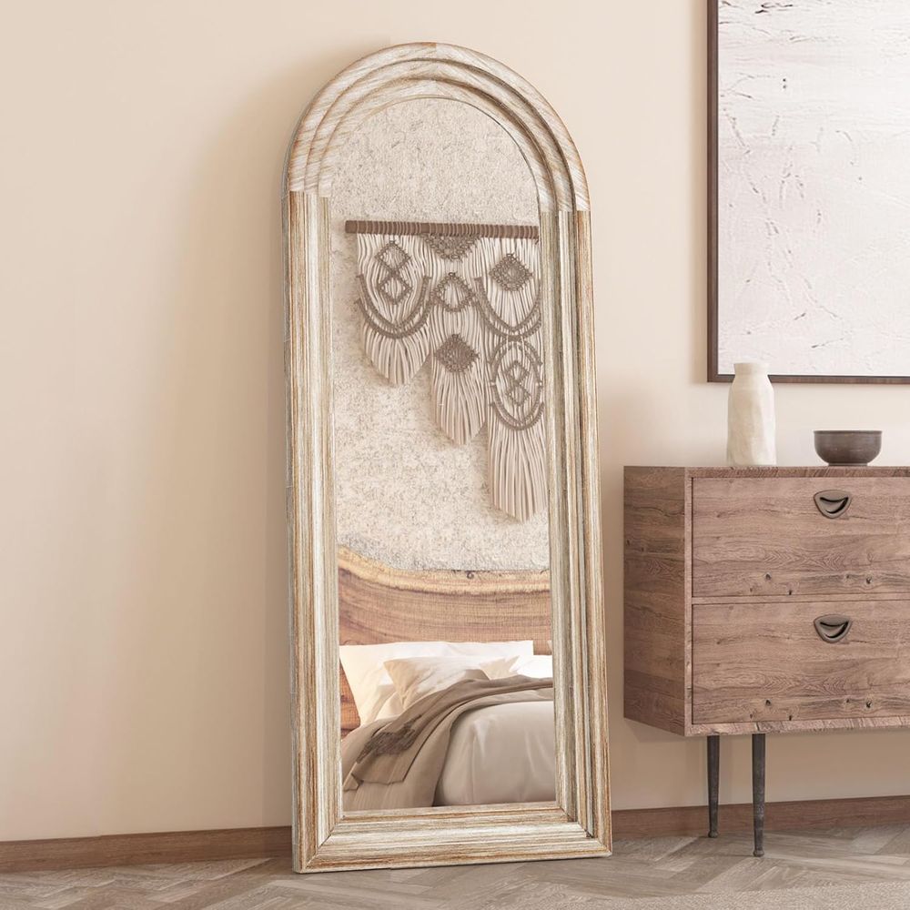 กระจกโค้งทรงยาวพร้อมกรอบไม้เนื - Arch Mirror Leaning บทวิจารณ์และราคา