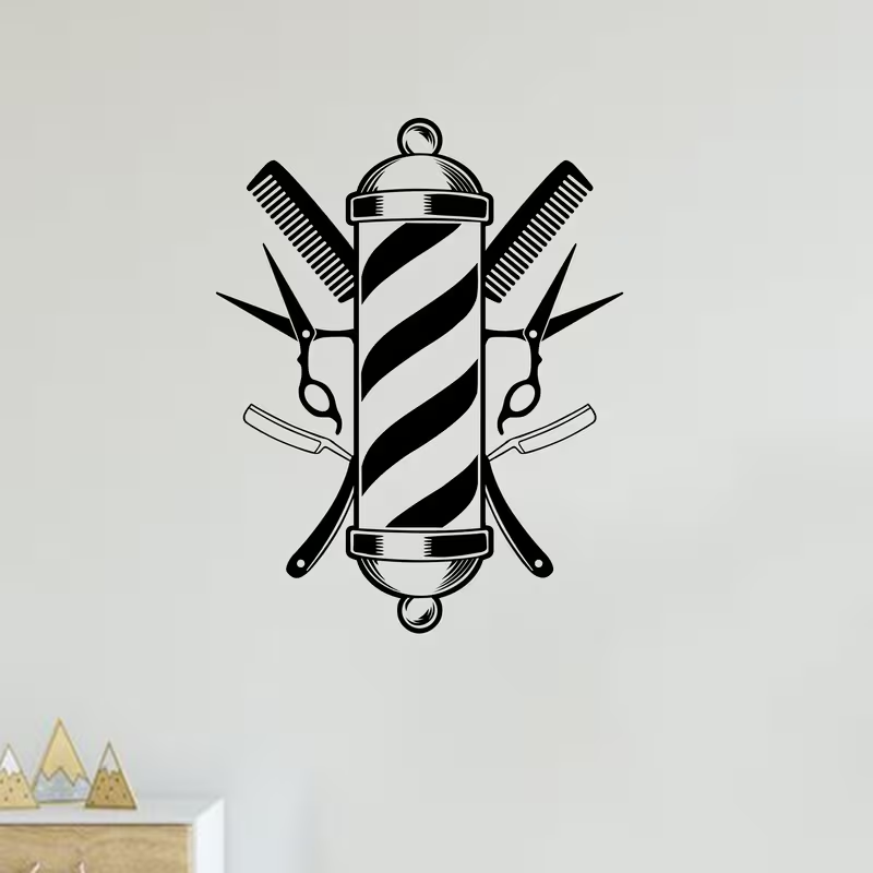 สติกเกอร์ติดผนังร้านตัดผม ไวนิ - Interior Design With Wallpaper บทวิจารณ์และราคา
